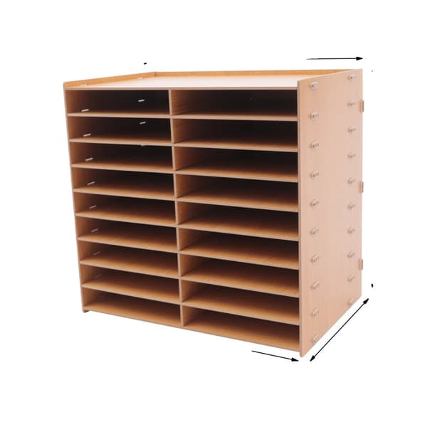 Filorganisatör, 9 nivåer, 18 fack, modern design,Brun