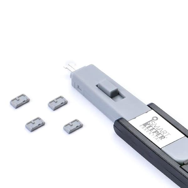 Pack säkerhet Smartkeeper - MUL04PKGY - Essential Set med 4 Micro USB B-lås + nyckel, Grå