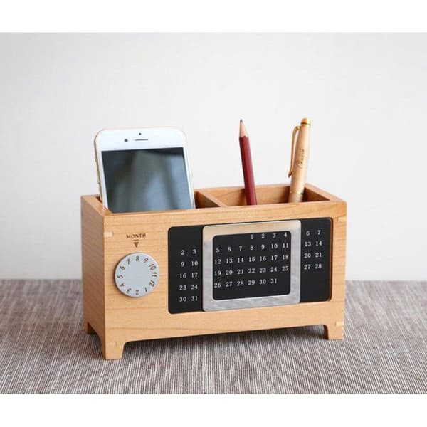 Set de bureau Medifier - SP40073 - Organisatör i trä med evig kalender