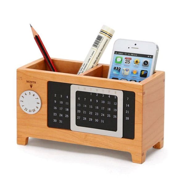 Set de bureau Medifier - SP40073 - Organisatör i trä med evig kalender
