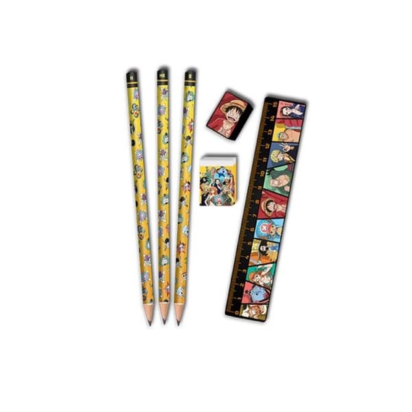 Porte-Crayons Manga One Piece med Kontorsmaterial - 7 Delar