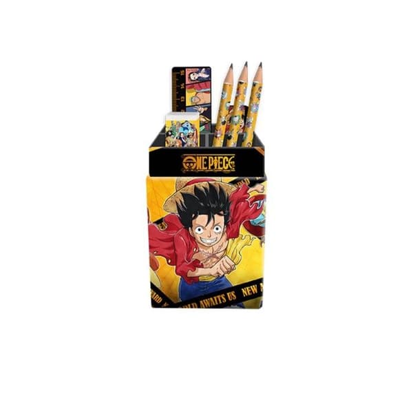Porte-Crayons Manga One Piece med Kontorsmaterial - 7 Delar