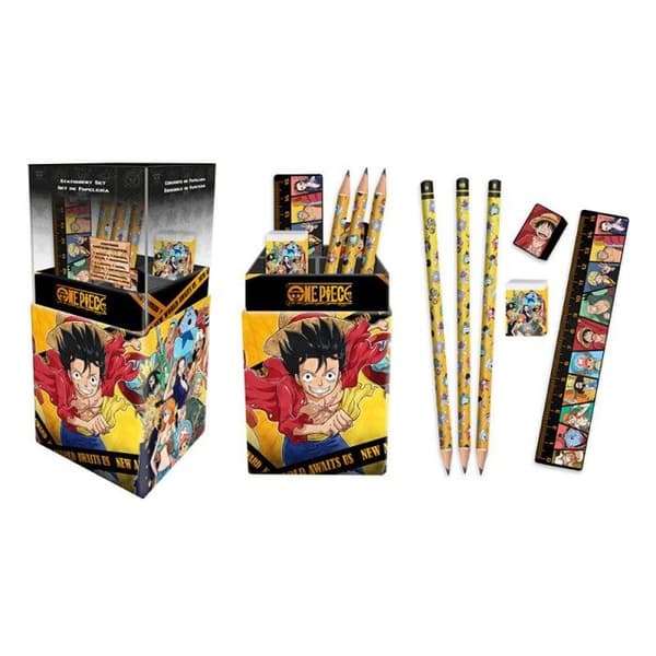 Porte-Crayons Manga One Piece med Kontorsmaterial - 7 Delar