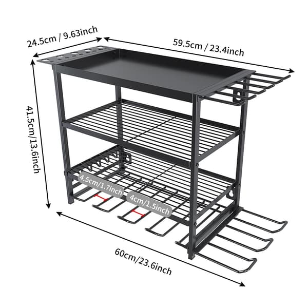 Verktygshylla, Metallkonstruktion, Väggmonterbar,svart