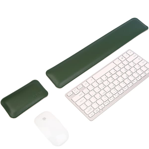 INF Ergonomisk Memory Foam tastatur og mus håndledsstøttesæt - Grøn & Grå