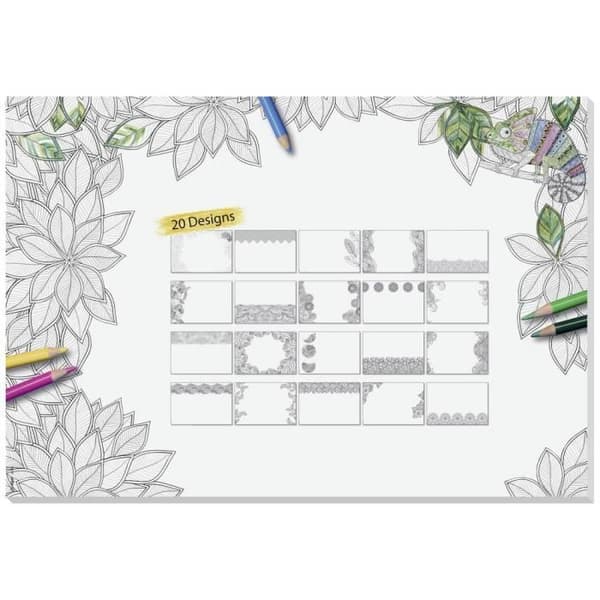 Skrivunderlag - SIGEL - HO580 - Svart och Vit - 20 mönster - 595x410 mm