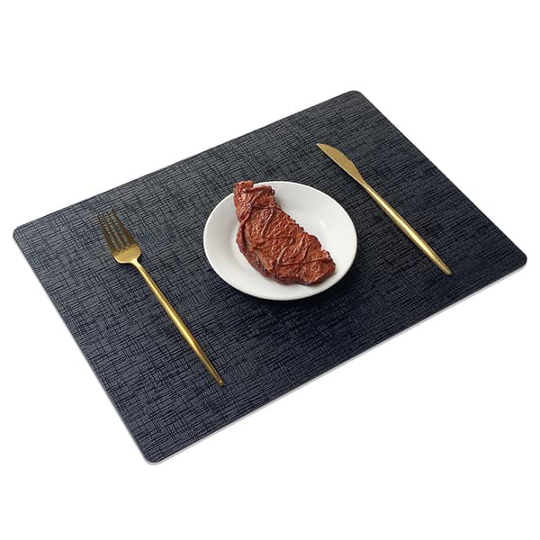 INF Set med 6 bordsunderlägg i svart och guld Square