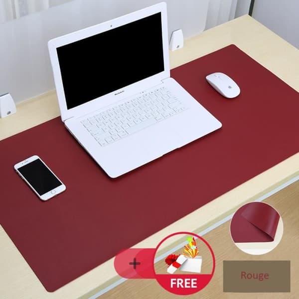 Office Desk Pad - RÖD - 120x60cm - Vattentätt PU-läder - Dubbelsidig - Tjockt