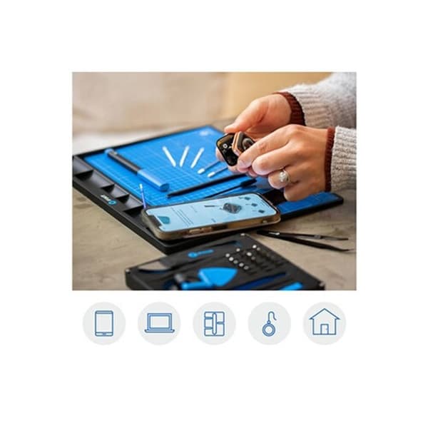 Magnetsikt arbetsunderlag - IFIXIT - FixMat - Halkfritt - ESD-skydd - Sorteringsfack