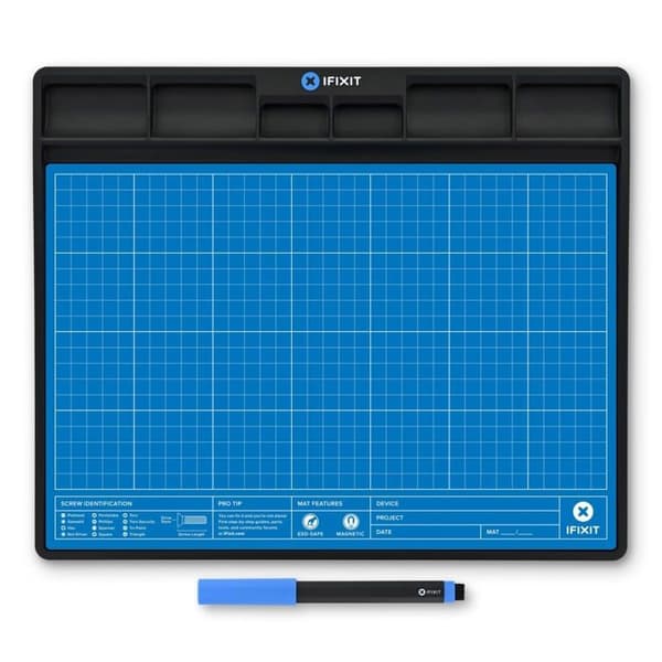 Magnetsikt arbetsunderlag - IFIXIT - FixMat - Halkfritt - ESD-skydd - Sorteringsfack