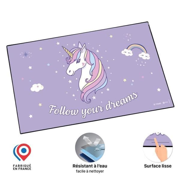 Viquel - dekorativ skrivbordsunderlägg med UNICORN-tema - Lila - Barnflicka