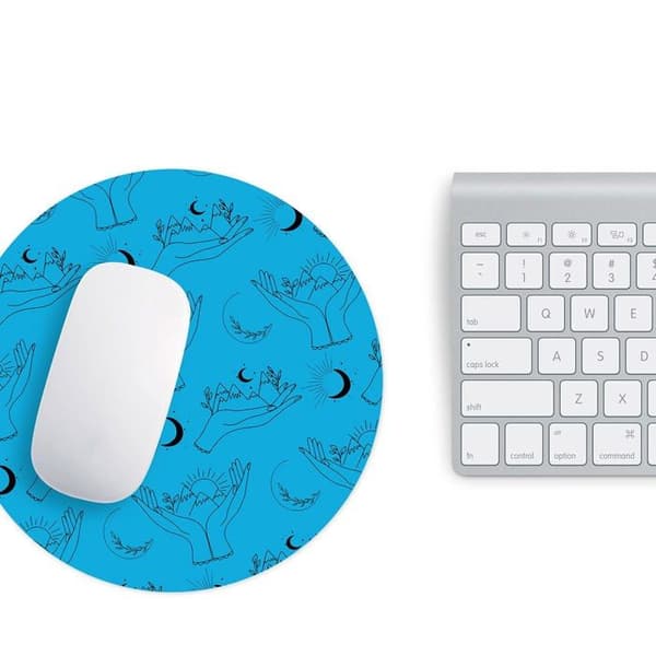 Questo casa - 1 -, Rund digitaltryckt musmatta med halkfri botten för kontor och hem Diameter 22 cm