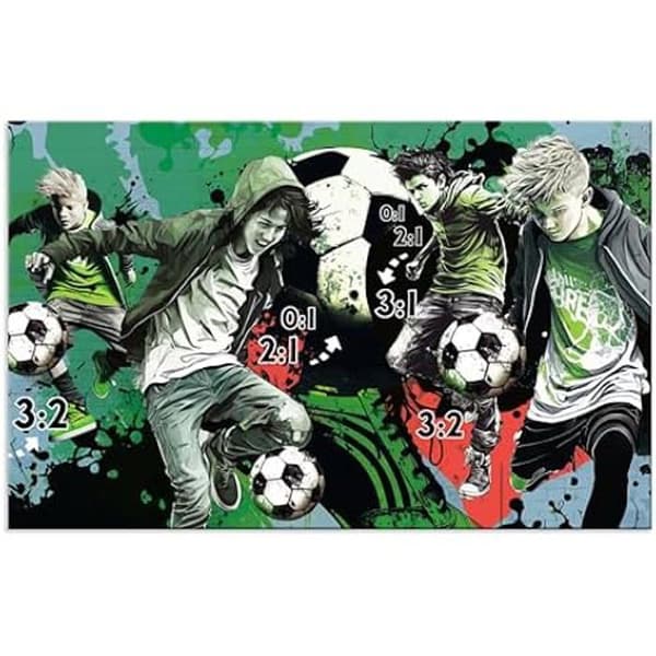 Skrivunderlag i kartong - HERMA - 19599 - Förpackning med 3 - Mönster Street Soccer - 55 x 35 cm