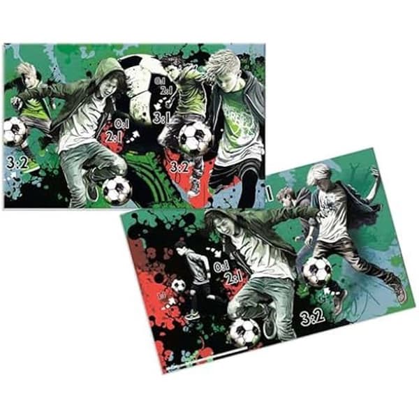 Skrivunderlag i kartong - HERMA - 19599 - Förpackning med 3 - Mönster Street Soccer - 55 x 35 cm