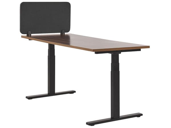 Skrivbordsskärm Avskärmning Mörkgrå PET-tyg 72 x 40 cm Modulära Fästklämmor Hemmakontor