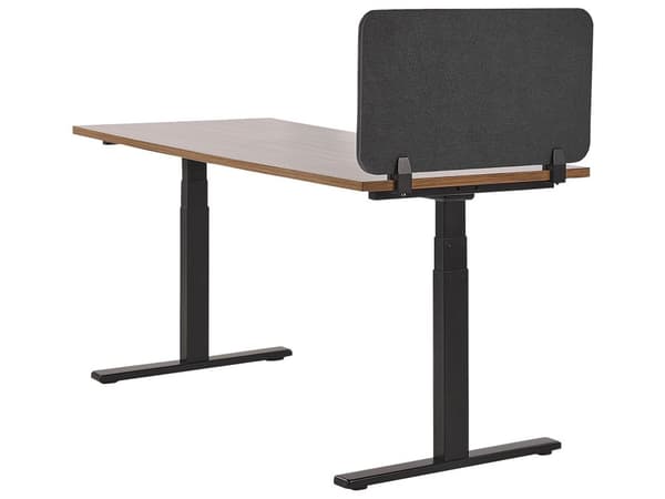 Skrivbordsskärm Avskärmning Mörkgrå PET-tyg 72 x 40 cm Modulära Fästklämmor Hemmakontor
