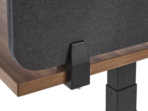 Skrivbordsskärm Avskärmning Mörkgrå PET-tyg 72 x 40 cm Modulära Fästklämmor Hemmakontor