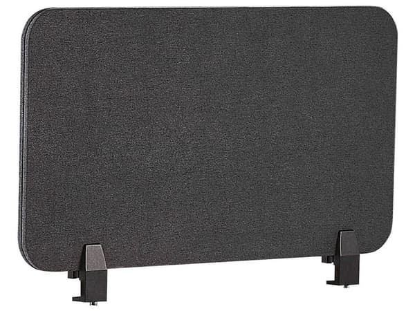 Skrivbordsskärm Avskärmning Mörkgrå PET-tyg 72 x 40 cm Modulära Fästklämmor Hemmakontor