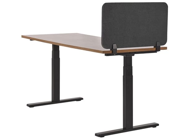 Skrivbordsskärm Avskärmning Mörkgrå PET-tyg 80 x 40 cm Modulära Fästklämmor Hemmakontor