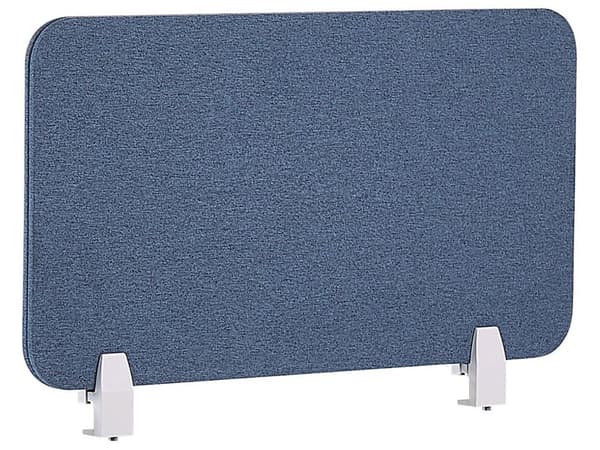 Skrivbordsskärm Avskärmning Blå PET-tyg 72 x 40 cm Modulära Fästklämmor Hemmakontor