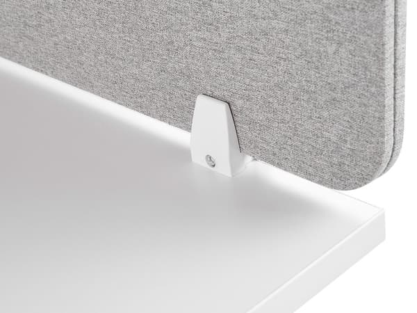 Skrivbordsskärm Avskärmning Ljusgrå PET-tyg 72 x 40 cm Modulära Fästklämmor Hemmakontor