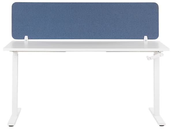 Skrivbordsskärm Avskärmning Blå PET-tyg 130 x 40 cm Modulära Fästklämmor Hemmakontor