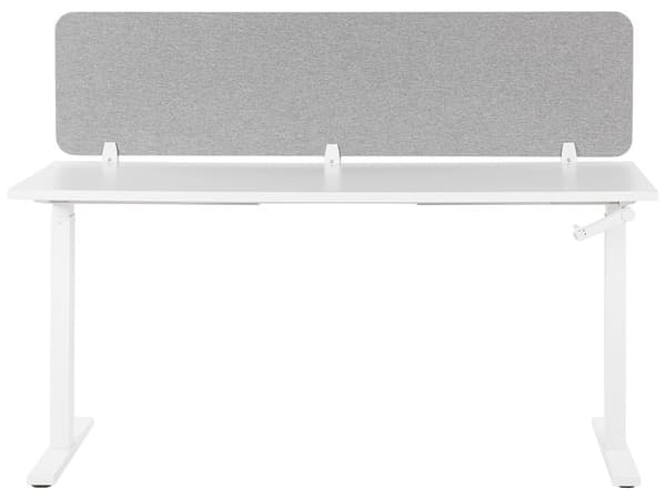 Suojaseinä työpöydälle 180 x 40 cm kangasverhoiltu vaaleanharmaa modulaarinen