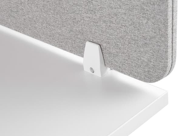 Suojaseinä työpöydälle 180 x 40 cm kangasverhoiltu vaaleanharmaa modulaarinen