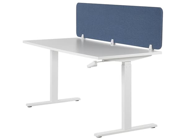 Suojaseinä työpöydälle 180 x 40 cm kangasverhoiltu sininen modulaarinen