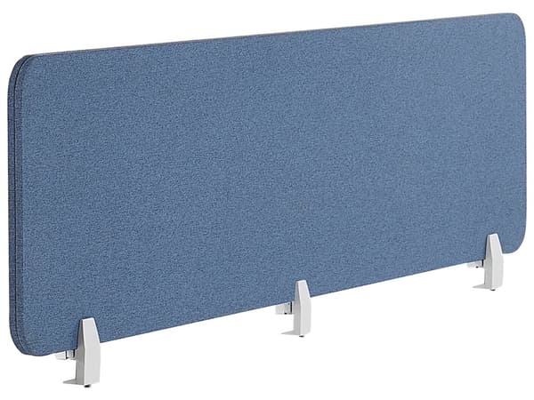 Suojaseinä työpöydälle 180 x 40 cm kangasverhoiltu sininen modulaarinen