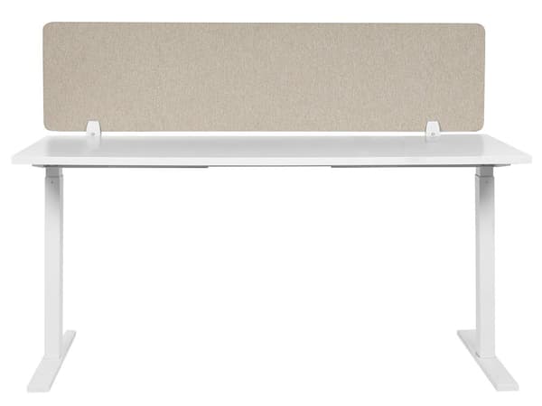 Työpöydän väliseinä beige 130 x 40 cm polyesteri muovi kiinnikkeet akustinen suojaseinä