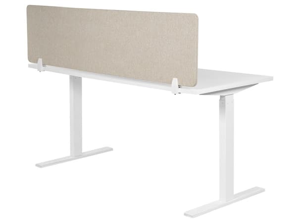 Työpöydän väliseinä beige 130 x 40 cm polyesteri muovi kiinnikkeet akustinen suojaseinä