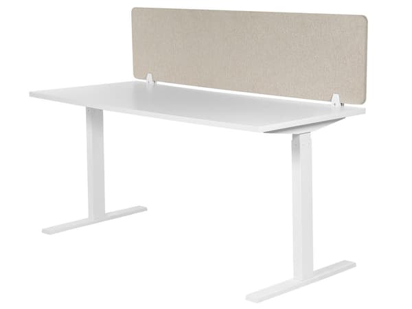 Työpöydän väliseinä beige 130 x 40 cm polyesteri muovi kiinnikkeet akustinen suojaseinä