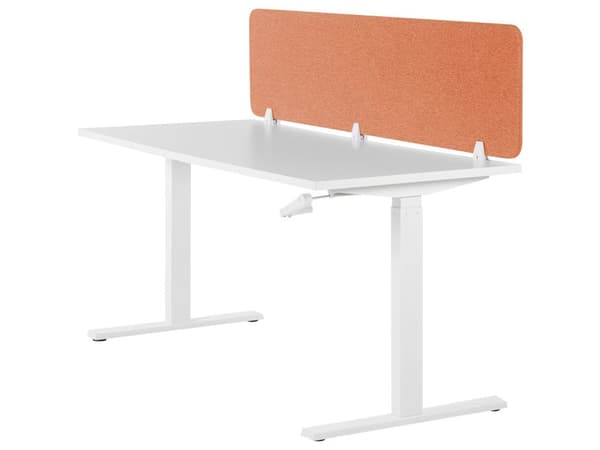 Skrivebordsskærm Lys rød PET Board Stofbetræk 180 x 40 cm Akustisk skærm Modulære monteringsklemmer Hjemmekontor