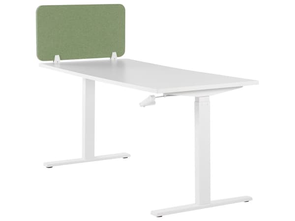 Skrivebordsskærm Grøn PET Board Stofbetræk 72 x 40 cm Akustisk Skærm Modulære Monteringsklemmer Hjemmekontor
