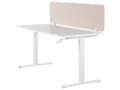 Miniatyrbillede 6 af 11: Skrivebordsskærm Beige PET Board Stofbetræk 160 x 40 cm Akustisk skærm Modulære monteringsklemmer Hjemmekontor