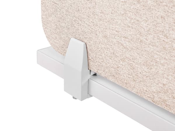 Skrivebordsskærm Beige PET Board Stofbetræk 160 x 40 cm Akustisk skærm Modulære monteringsklemmer Hjemmekontor