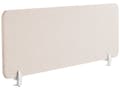 Miniatyrbillede 1 af 11: Skrivebordsskærm Beige PET Board Stofbetræk 160 x 40 cm Akustisk skærm Modulære monteringsklemmer Hjemmekontor