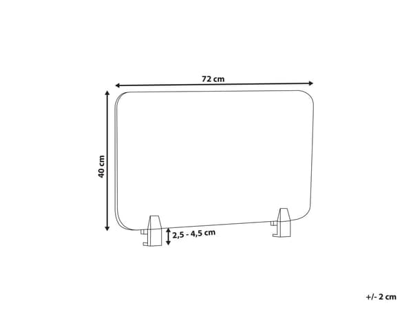 Skrivbordsskärm Avskärmning Röd PET-tyg 72 x 40 cm Modulära Fästklämmor Hemmakontor