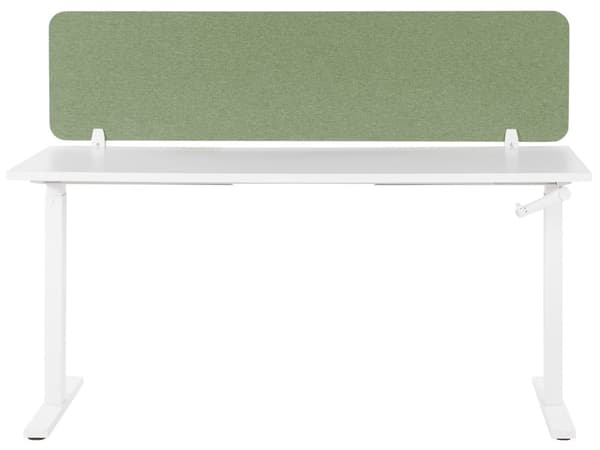 Skrivbordsskärm Avskärmning Grön PET-tyg 130 x 40 cm Modulära Fästklämmor Hemmakontor