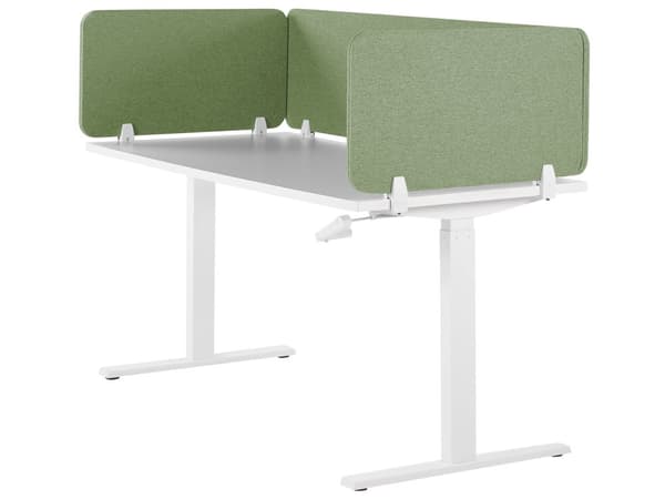 Skrivbordsskärm Avskärmning Grön PET-tyg 130 x 40 cm Modulära Fästklämmor Hemmakontor