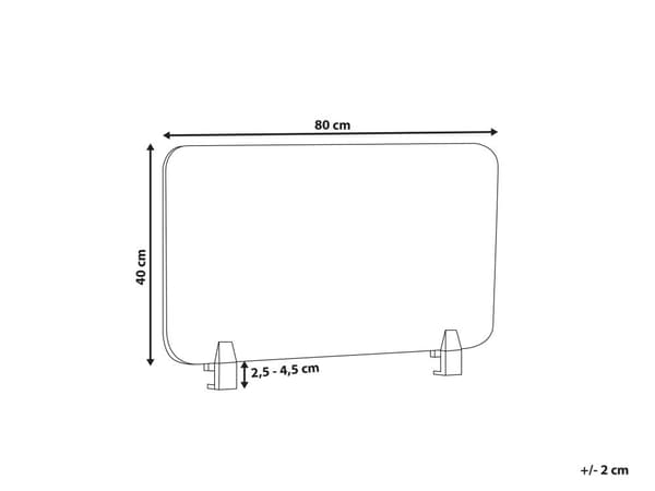 Skrivbordsskärm Avskärmning Beige PET-tyg 80 x 40 cm Modulära Fästklämmor Hemmakontor