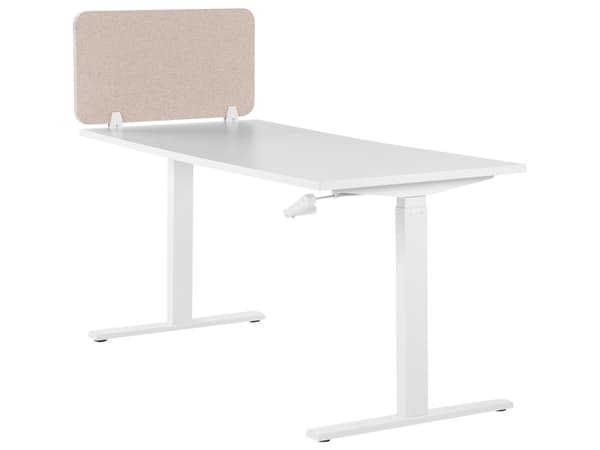 Skrivbordsskärm Avskärmning Beige PET-tyg 80 x 40 cm Modulära Fästklämmor Hemmakontor