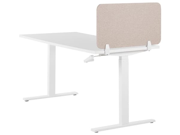 Skrivbordsskärm Avskärmning Beige PET-tyg 80 x 40 cm Modulära Fästklämmor Hemmakontor