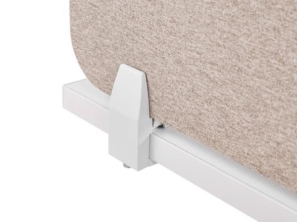 Skrivbordsskärm Avskärmning Beige PET-tyg 80 x 40 cm Modulära Fästklämmor Hemmakontor