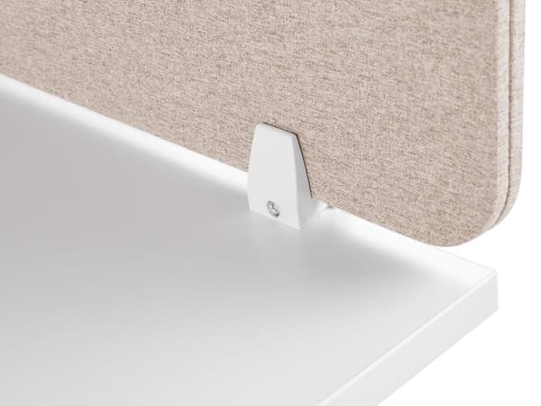 Skrivbordsskärm Avskärmning Beige PET-tyg 80 x 40 cm Modulära Fästklämmor Hemmakontor