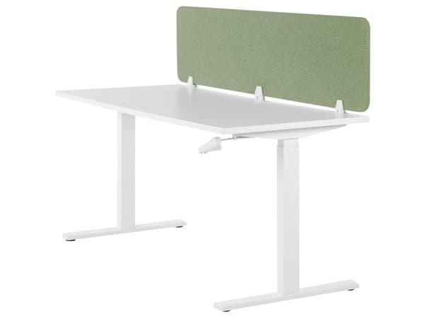 Skrivbordsskärm Avskärmning Grön PET-tyg 180 x 40 cm Modulära Fästklämmor Hemmakontor
