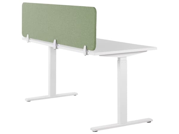 Skrivbordsskärm Avskärmning Grön PET-tyg 180 x 40 cm Modulära Fästklämmor Hemmakontor