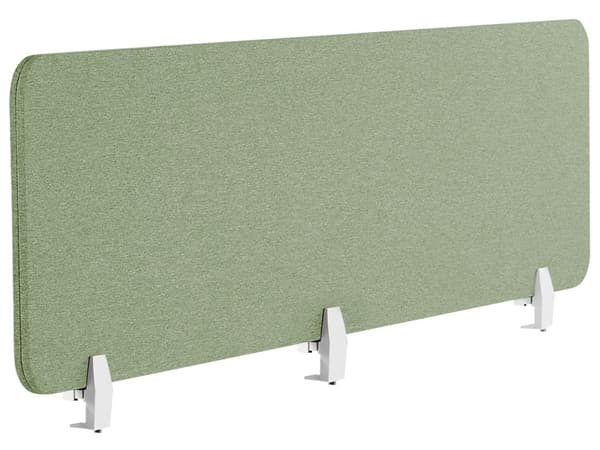 Skrivbordsskärm Avskärmning Grön PET-tyg 180 x 40 cm Modulära Fästklämmor Hemmakontor