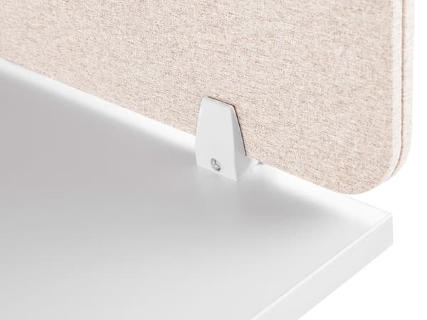 Skrivbordsskärm Avskärmning Beige PET-tyg 160 x 40 cm Modulära Fästklämmor Hemmakontor